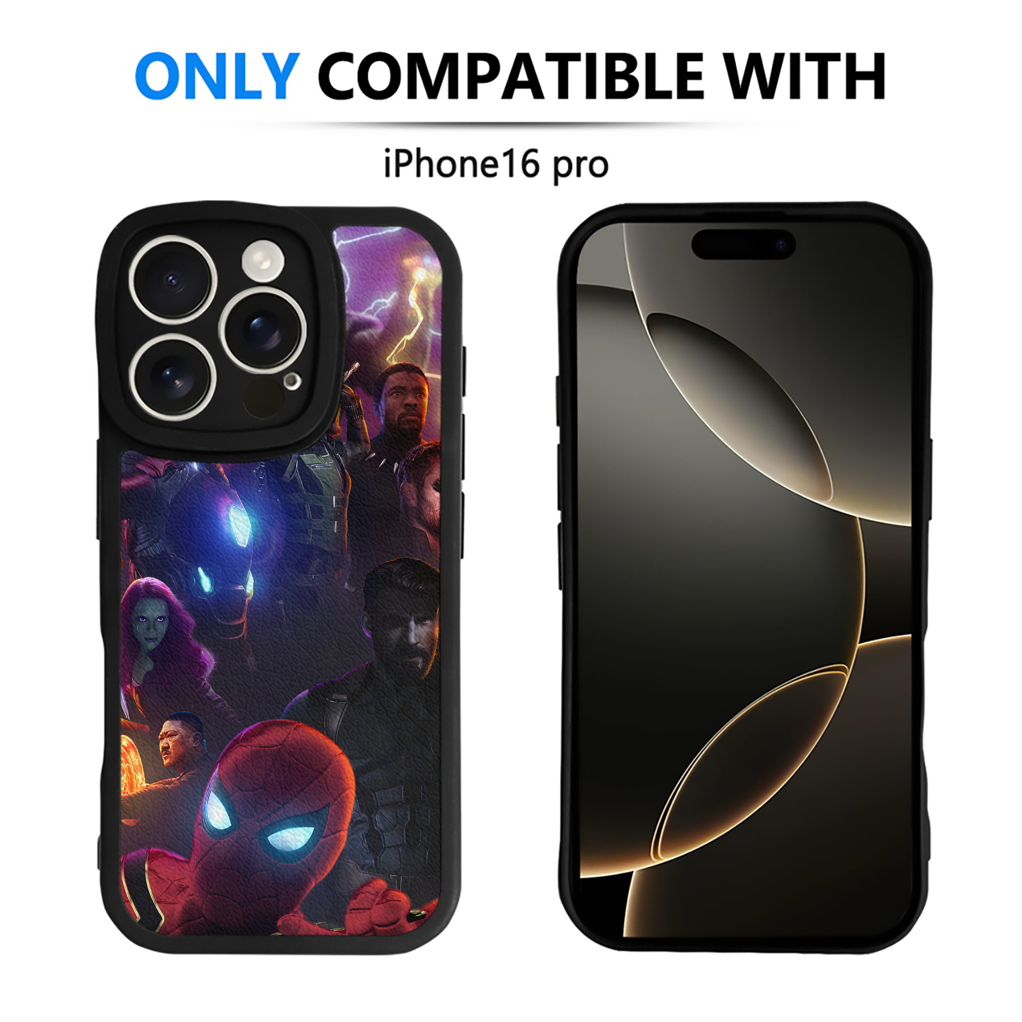 （画像用） アベンジャーズ The Avengers 【iPhone 16シリーズ対応】シリコンスマホケース（レザー調） 材質：シリコン